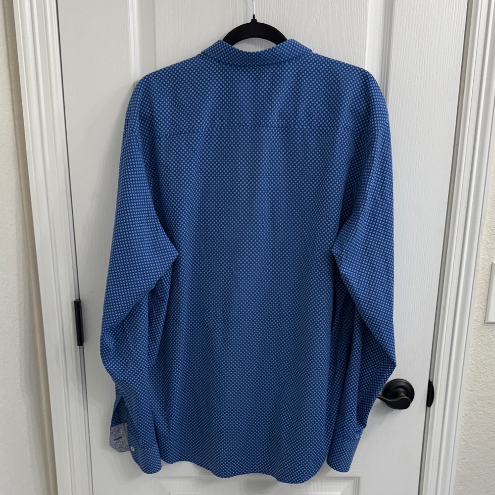 Bugatchi Men's Blue Patterned Button-Down Shirt S… - image 8